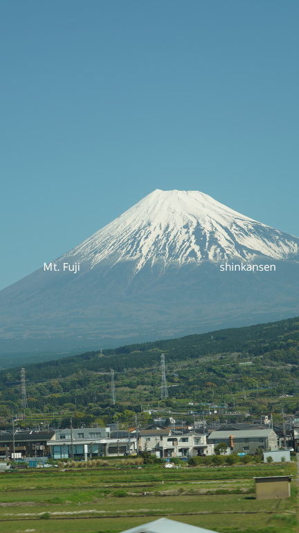 Vista sul Monte Fuji dallo Shinkansensen